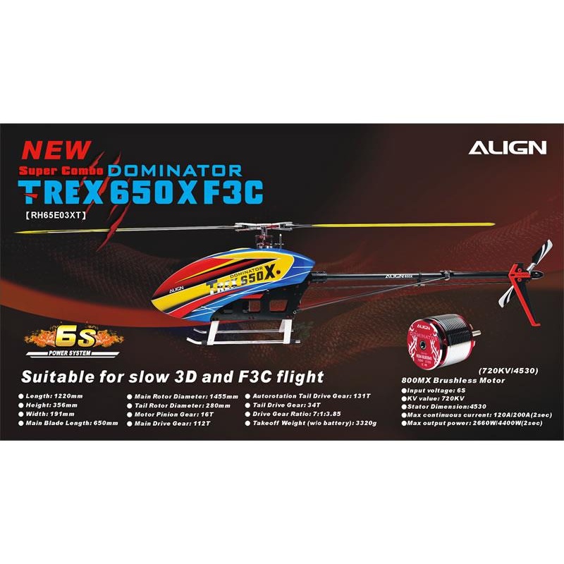 Align T-REX 650X F3C Super Combo: RH65E03XT