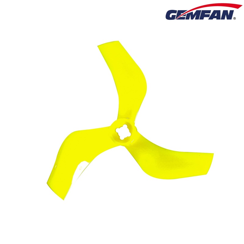 Gemfan D75 75mm 3" Ducted 3-Blade Propellers w/M5 Adapters - 1.5mm Shaft (2CW + 2CCW) Yellow