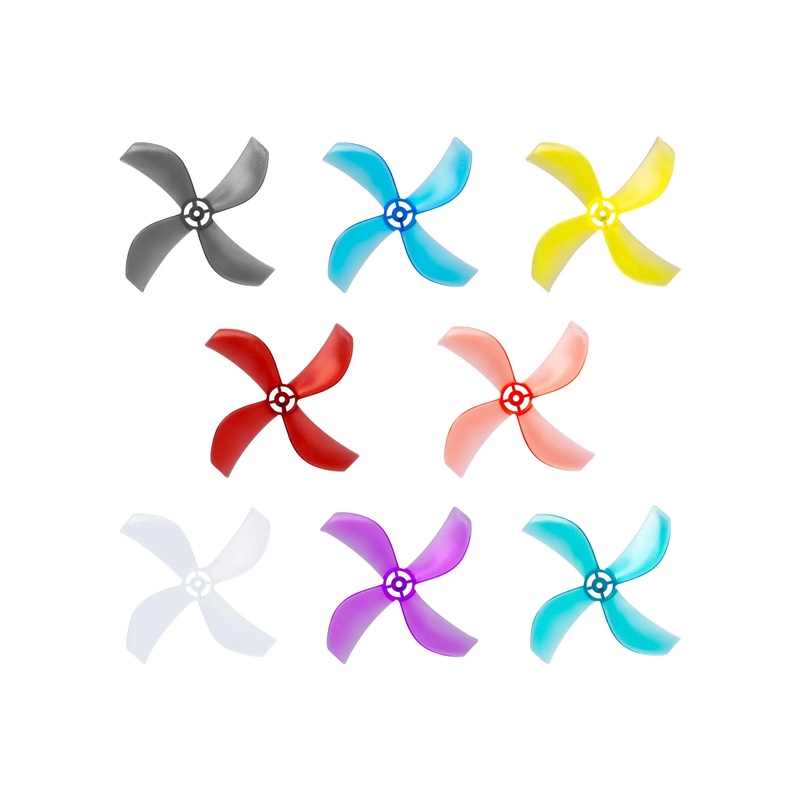 NewBeeDrone Azi (Quad Blade) Micro Propellers 31mm -0.8mm Shaft (4CCW+4CW) Clear