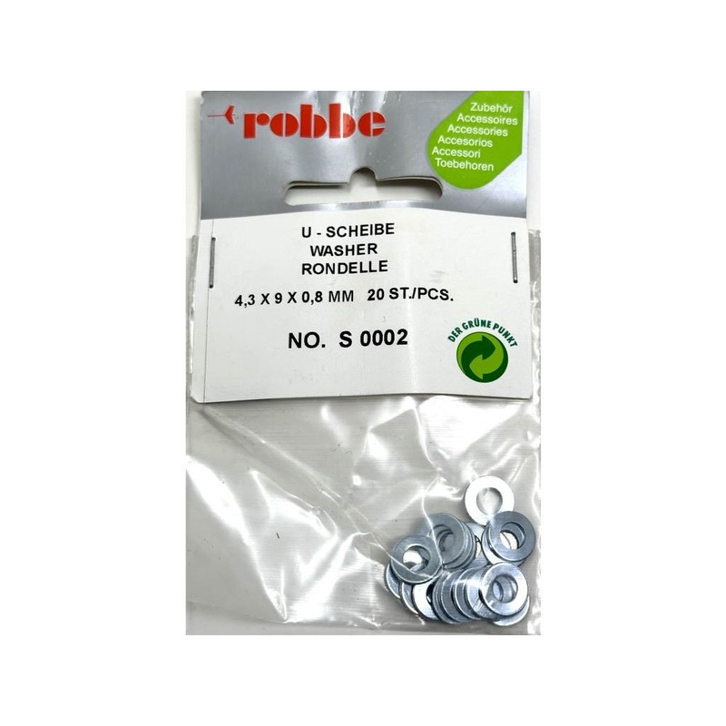 Robbe Washer M4 x 9mm Steel (20) : S-0002