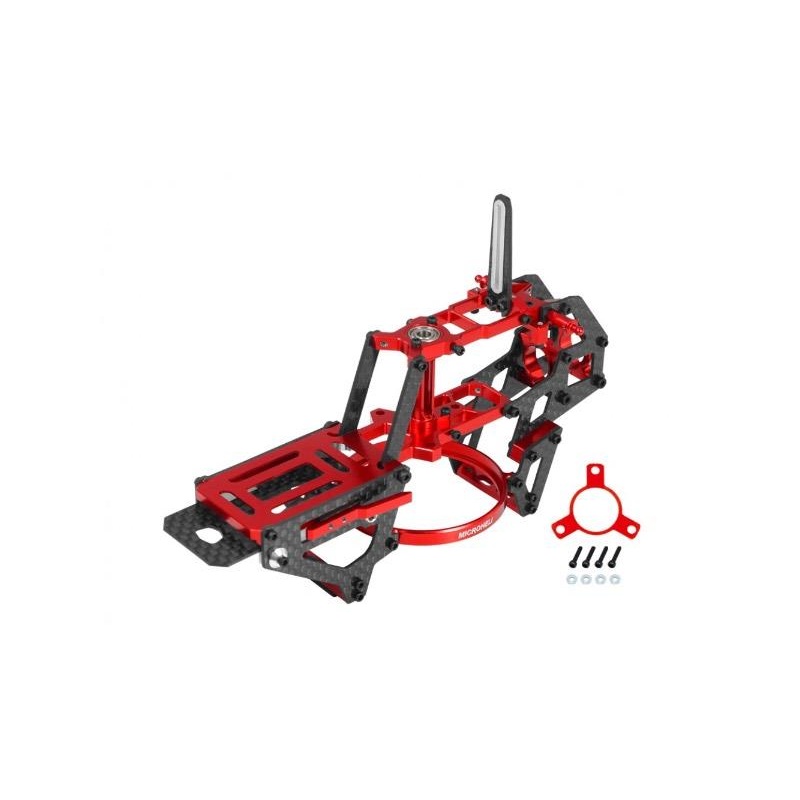 Aluminium/Carbon Fibre Main Frame (RED) - OMP Hobby M2 EVO : MH-M2EV105