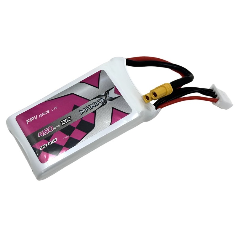ManiaX 11.1V 450mah 100C Lipo Battery Pack : MX450-3S-100