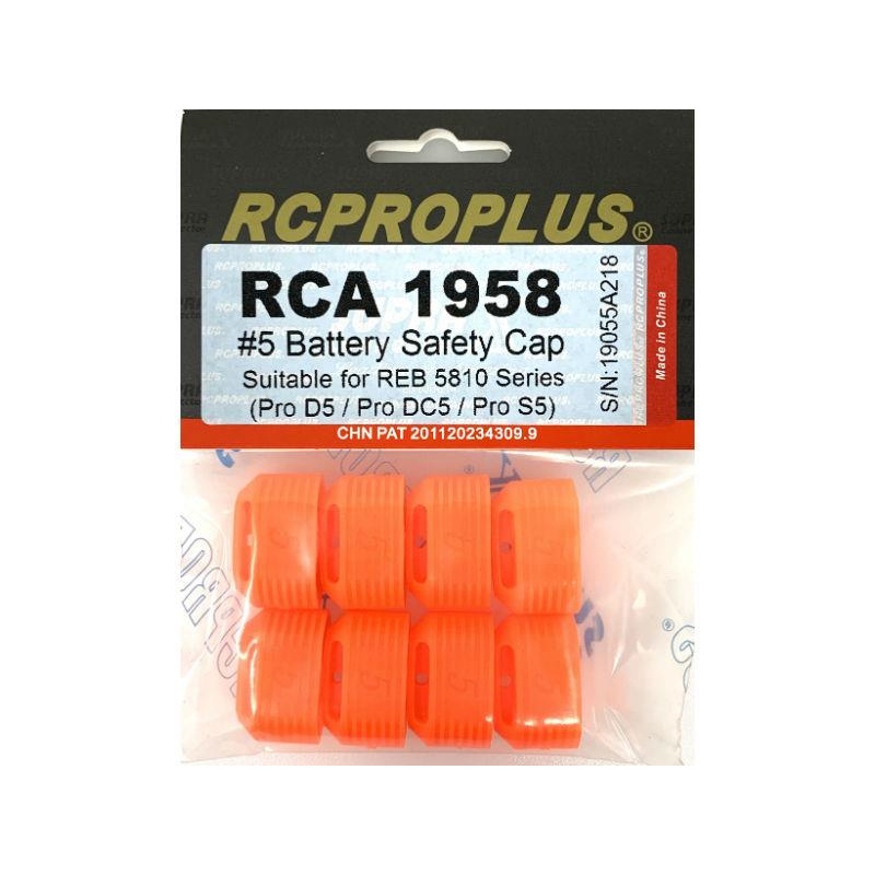 RCPROPLUS Battery Safety Cap Pro D5/S5 (8) (RCA1958)