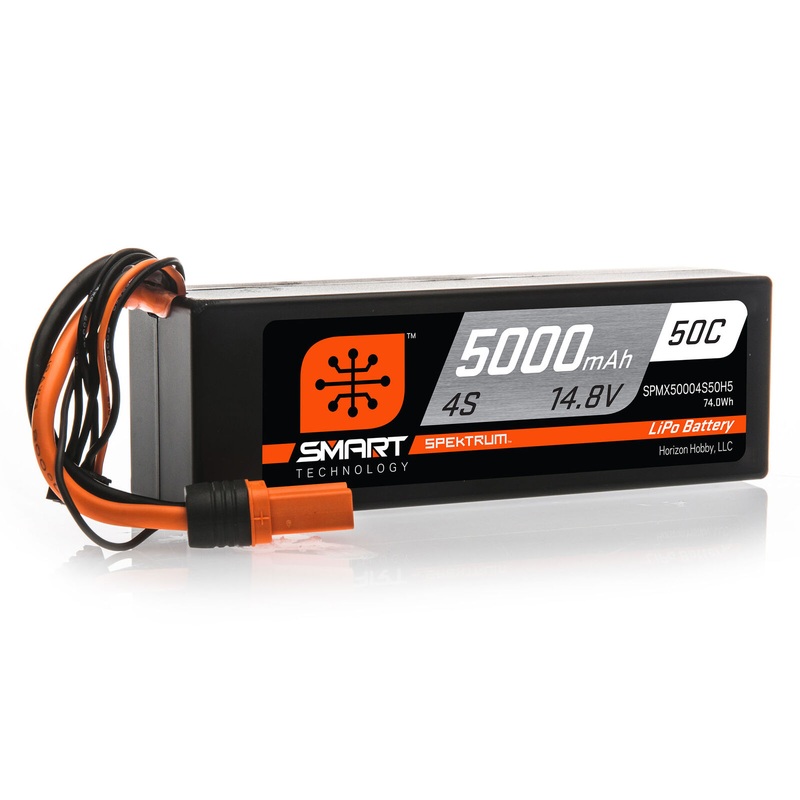 4 Cell 5000mAh 14.8V 50C LiPo, Hardcase: IC5