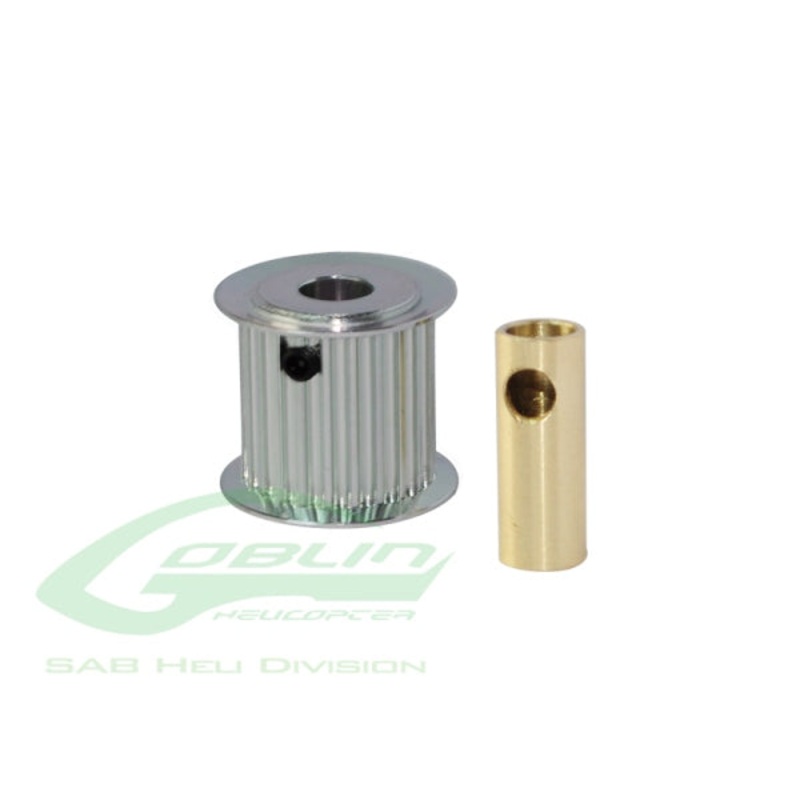Aluminum Motor Pulley 21T (6/8mm motor shaft) - Goblin 770 : H0175-21-S