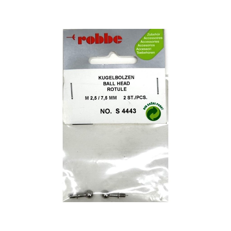 Robbe Ball Head M2.5 / 7.5mm (2) : S-4443