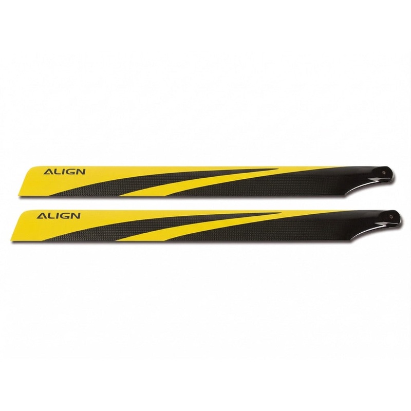 Align T-Rex 600N Carbon Fibre Blades (Black/Yellow) : HD600FT