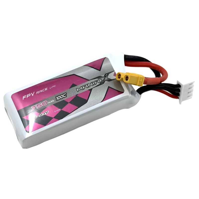 ManiaX 11.1V 750mah 100C Lipo Battery Pack : MX750-3S-100