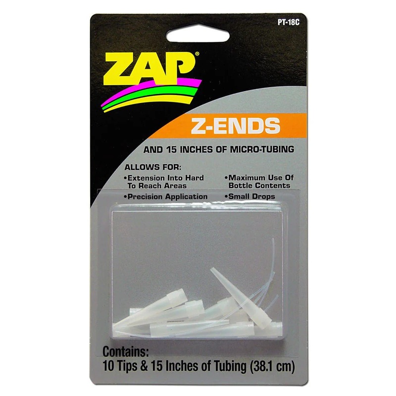 Zap Z-Ends Extender Tips with 12" Micro-Dropper Tubing | Precision Glue Applicator for All Zap