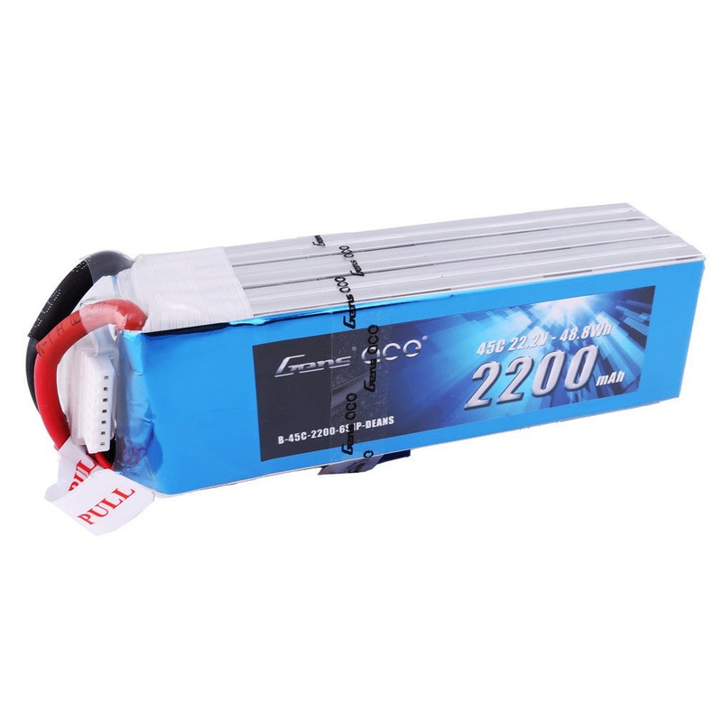 Gens ace 2200mAh 6S 22.2V 45C Lipo Battery w/ EC3 - Goblin 380/ 420 /Trex 470/ OMP M4/Max/ Goosky RS4/Venom