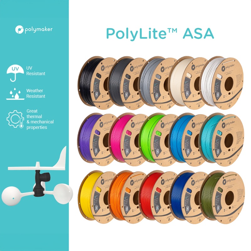 Polymaker PolyLite ASA Filament 1kg 1.75mm Black