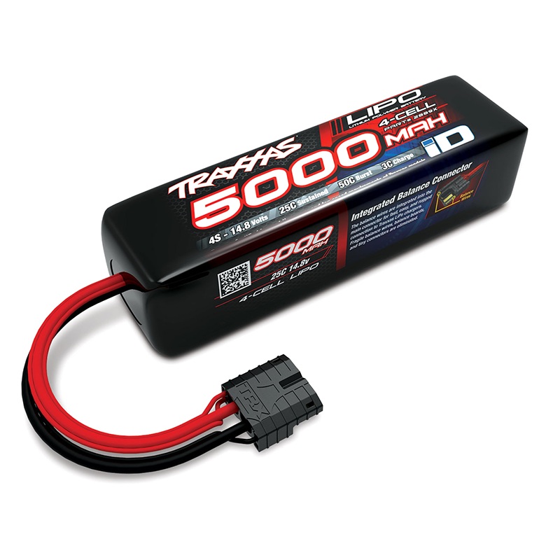 4 Cell 5000mAh 14.8V 25C LiPo Battery w/TRA ID