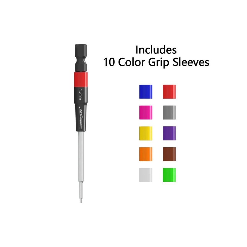 XLPower Quick-Hex Tip 1.5mm Precision Hex Driver Bit (10 Colour Sleeves Included) : XLT-03
