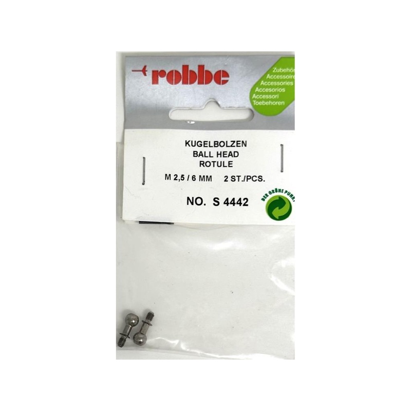 Robbe Ball Head M2.5/6mm Long (2) : S-4442