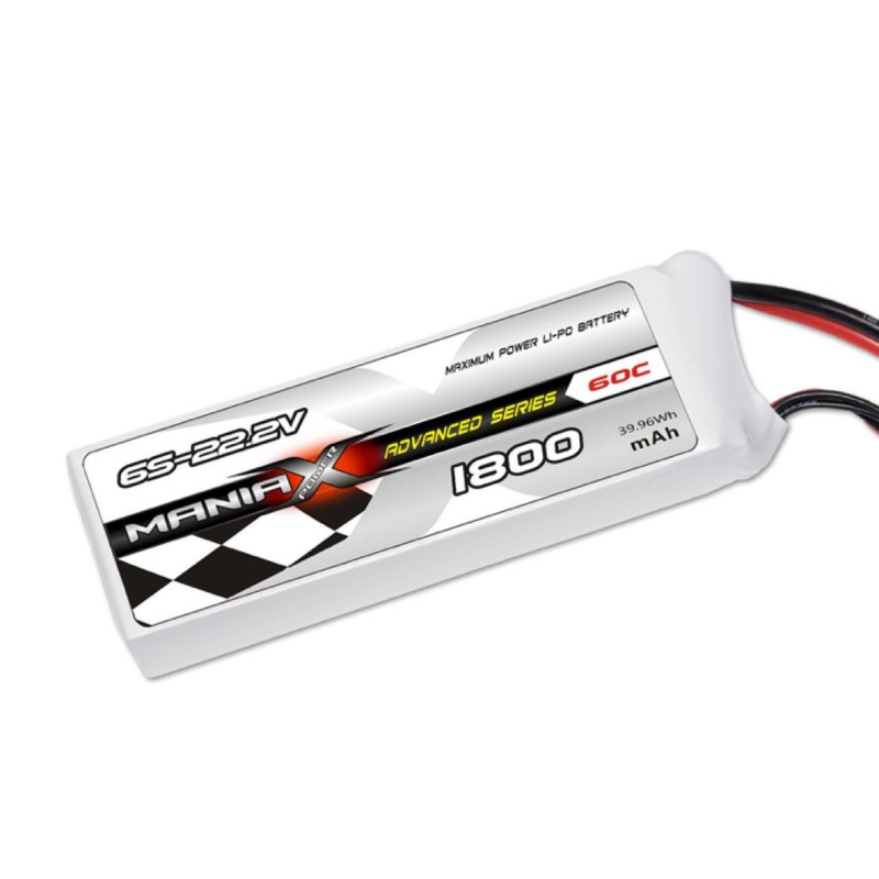 ManiaX 22.2V 1800mah 60C Lipo Battery Pack : MX1800-6S-60