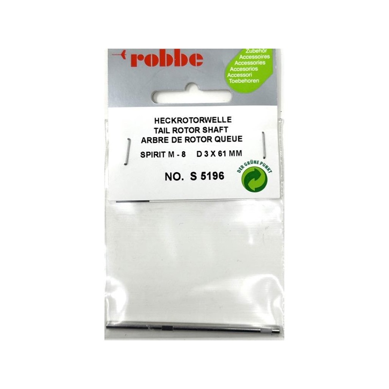 Robbe Tail Rotor Shaft D3 x 61mm Spirit M-8 : S-5196