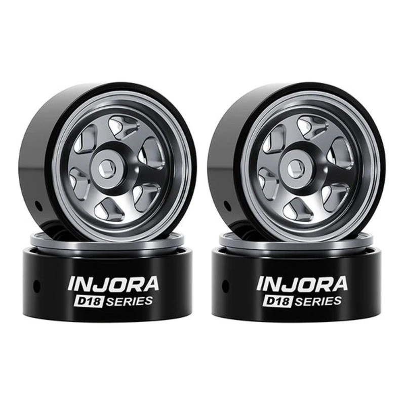 0.7" 6-Spoke Aluminum D18 Wheels (4) Titanium