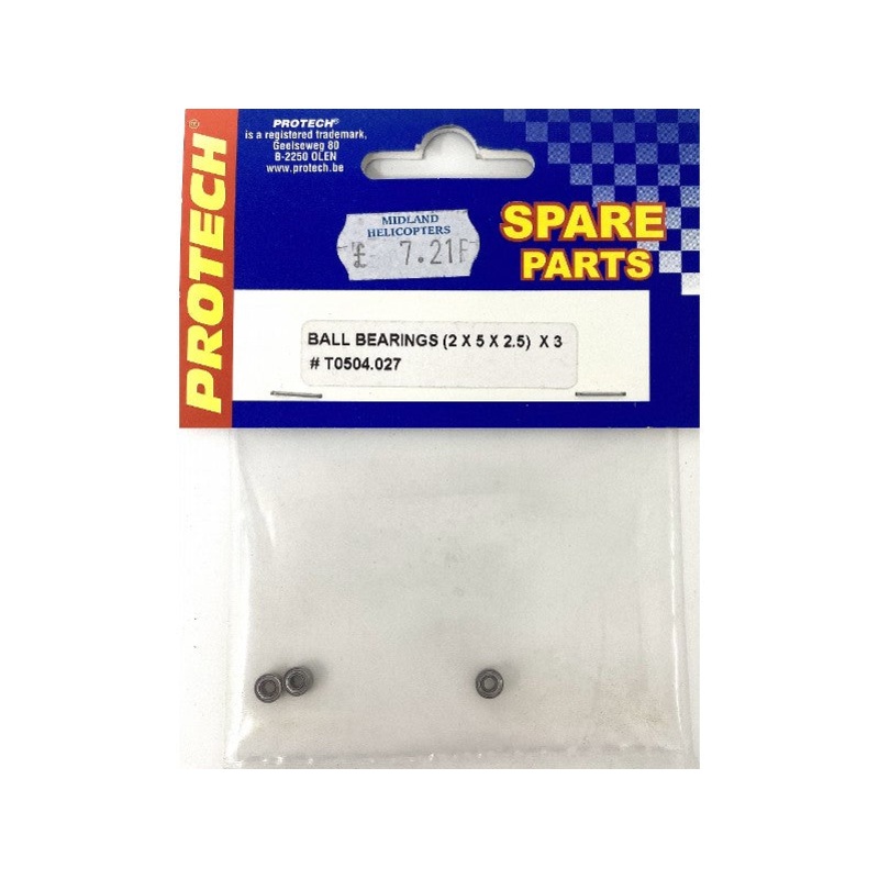 BALL BEARINGS (2 X 5 X 2.5) X 3 PCS : T0504.027