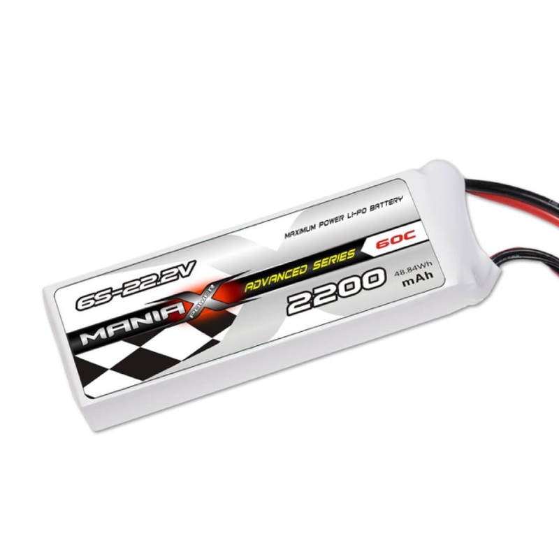 ManiaX 22.2V 2200mah 60C Lipo Battery Pack : MX2200-6S-60