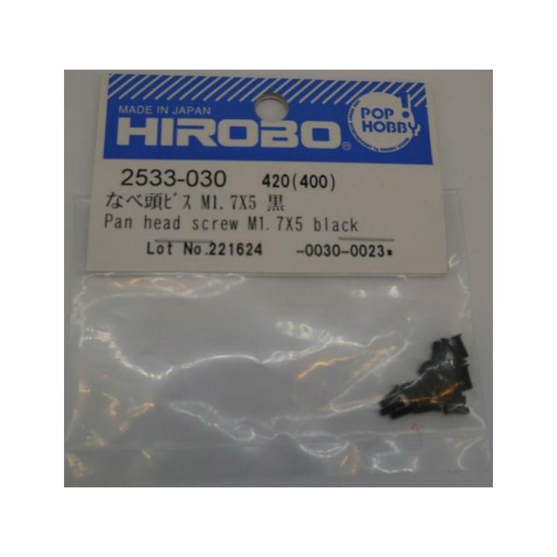 Pan Head Screw M1.7 x 5 Black (20) : 2533-030