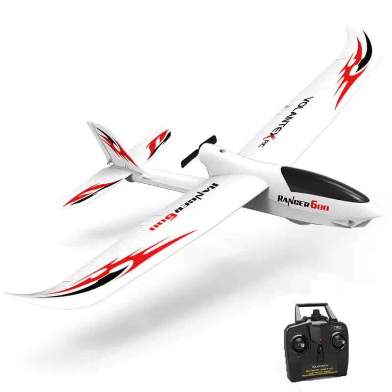 Ranger 600 RC Glider: 3Ch Gyro EPP Trainer Plane with One-Key Aerobatics 2 Battery
