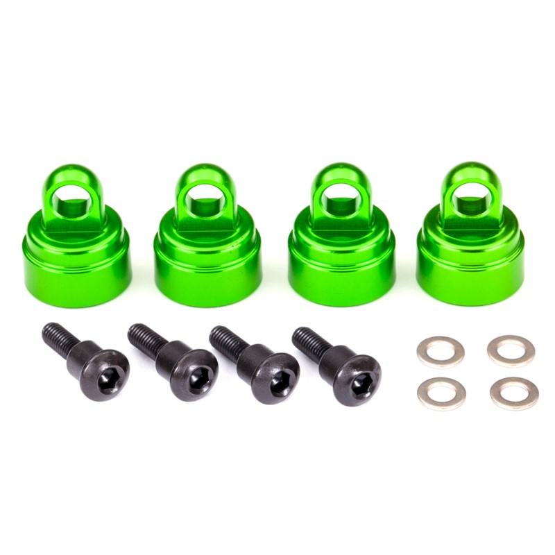 Shock Caps Ultra Aluminum Green (4): 3767G