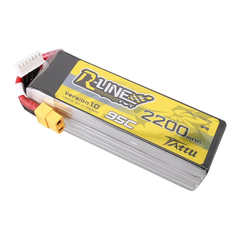 Tattu R-Line 22.2V 2200mah 6S 95C FPV Lipo Battery With XT60 Plug For 7" Quad