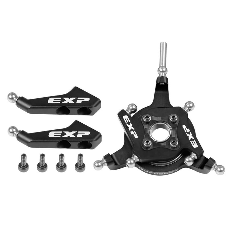 OMP M4 Explore Blade Grip Arm and Swashplate Set (Black) : OSHM4126B