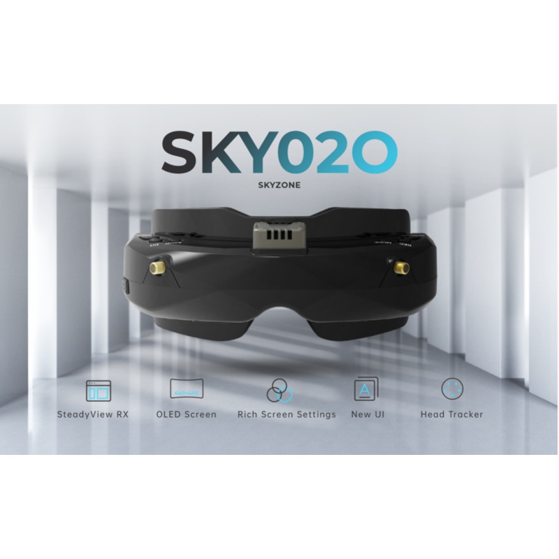 SKYZONE SKY02O OLED 5.8GHz 48CH FPV GOGGLES WITH STEADYVIEW RECEIVER (White)
