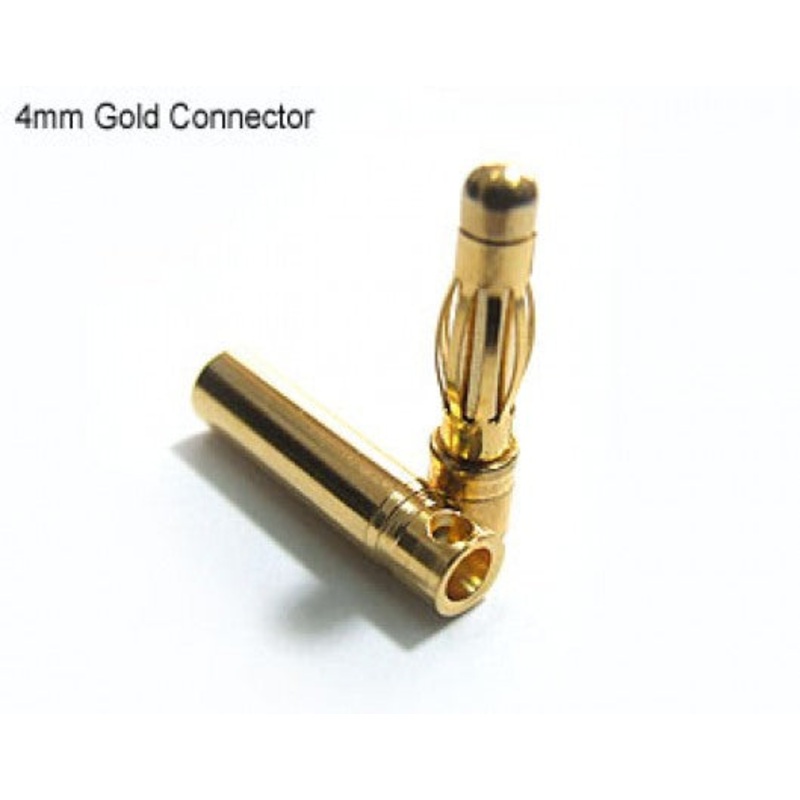 4mm Gold Bullet connectors 10 pair 20pc