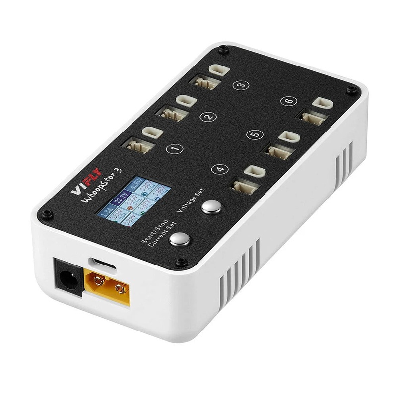 VIFLY WhoopStor V3 40W 1S Lipo Battery Charger/Discharger with BT2/A30/PH2 Connector Compatability White