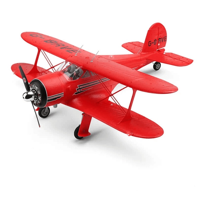 2024 WLtoys A300-Beech D17S EPP 4CH RC Biplane: LED, 3D/6G Gyro, Brushless Yellow 2 Batteries