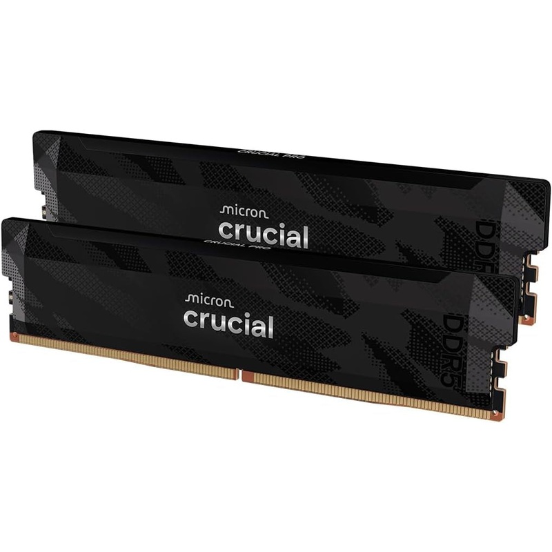 Crucial Pro DDR5 RAM 32GB Kit (2x16GB) 6400MHz CL32, Gaming PC Memory, Intel XMP 3.0 / AMD Expo, Black - CP2K16G64C32U5B