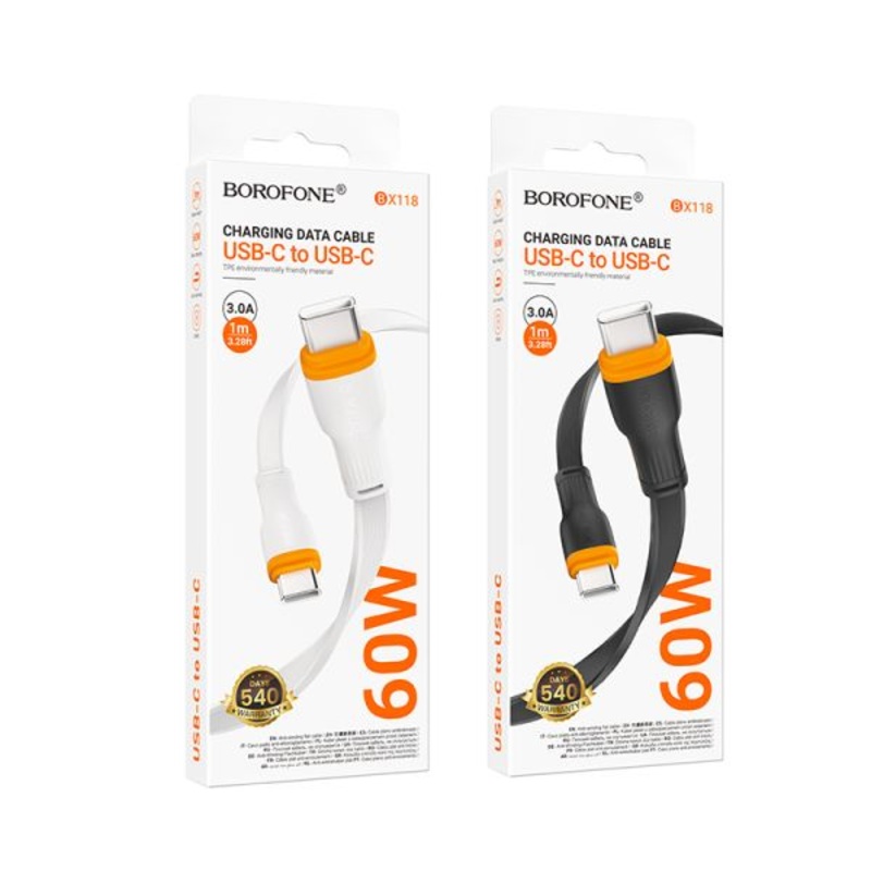 BOROFONE BX118 Esplendido 60W charging data cable C to C White
