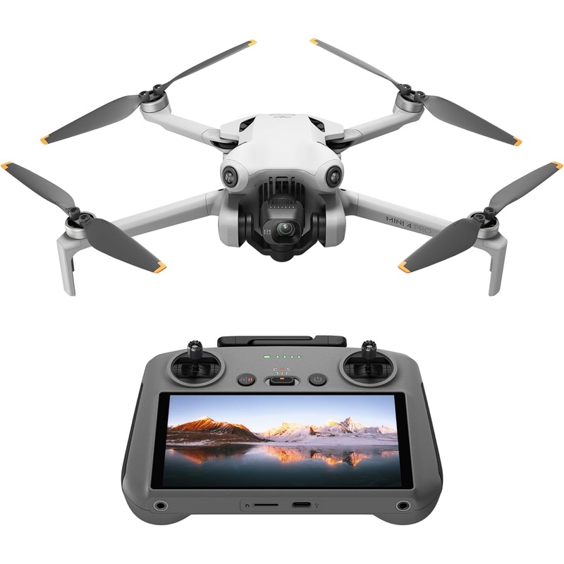 DJI Mini 4 Pro (DJI RC 2), Folding Mini-Drone with 4K HDR Video Camera for Adults, Under 0.549 lbs/249 g, 34 Mins Flight Time, 20 km Max Video Transmission Distance, Omnidirectional Vision Sensing