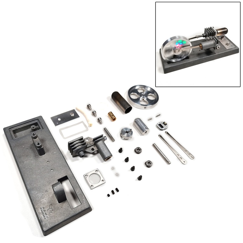ENJOMOR Vintage -Type Stirling Engine Kit with Luminous Flywheel - STEM Toy