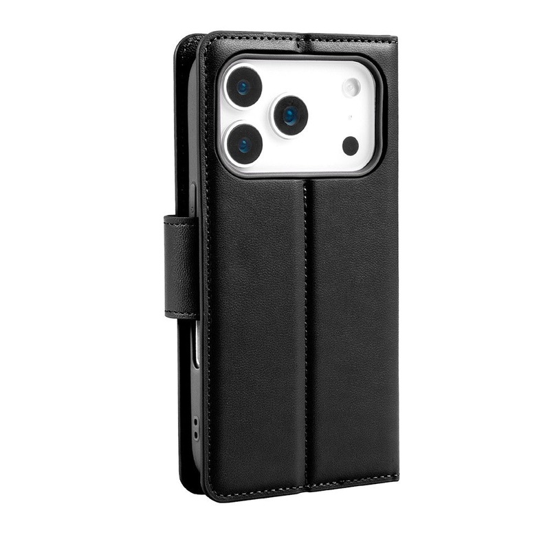 iPhone 17 Pro Hanman PU Flip Leather Wallet Case-Black