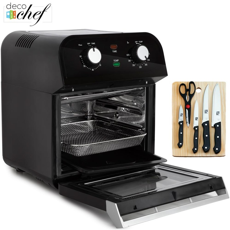 Deco Chef Extra Large Capacity Convection Oven Airfryer + Knife Set with Cutting Board