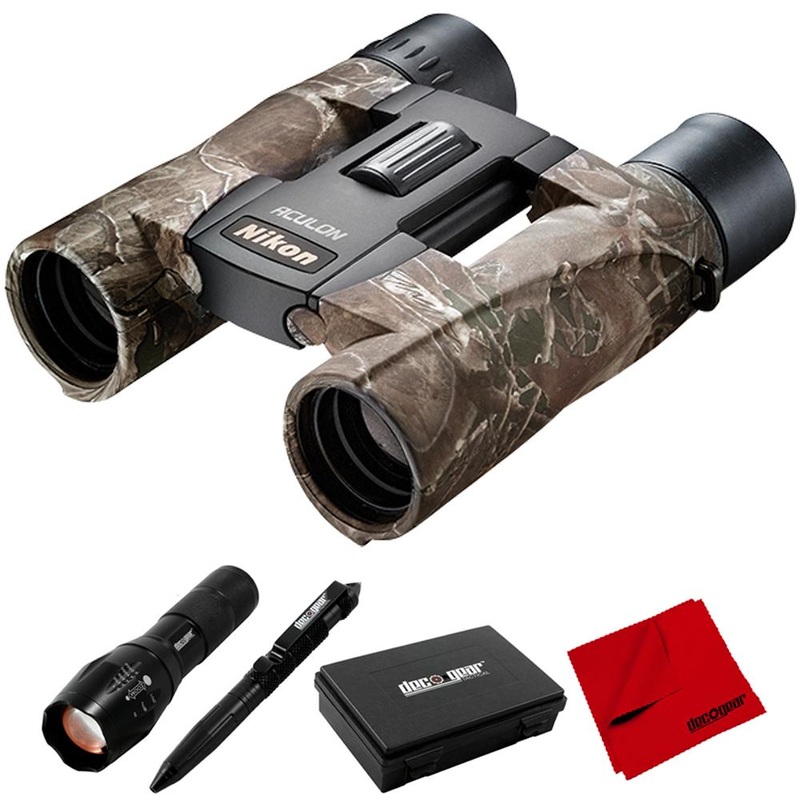 Nikon 16641 ACULON A30 10X25 TrueTimber KANATI Binoculars + Tactical Set Bundle