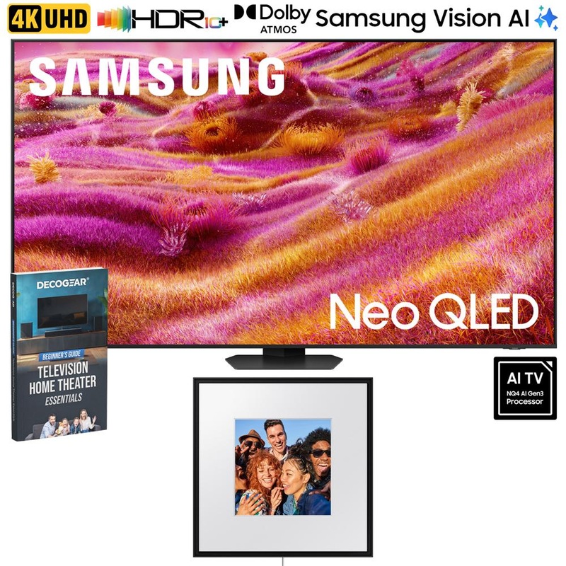 Samsung 75" Neo QLED 4K QN90F Vision AI Smart TV (2025) w/ Photo Music Frame Bundle