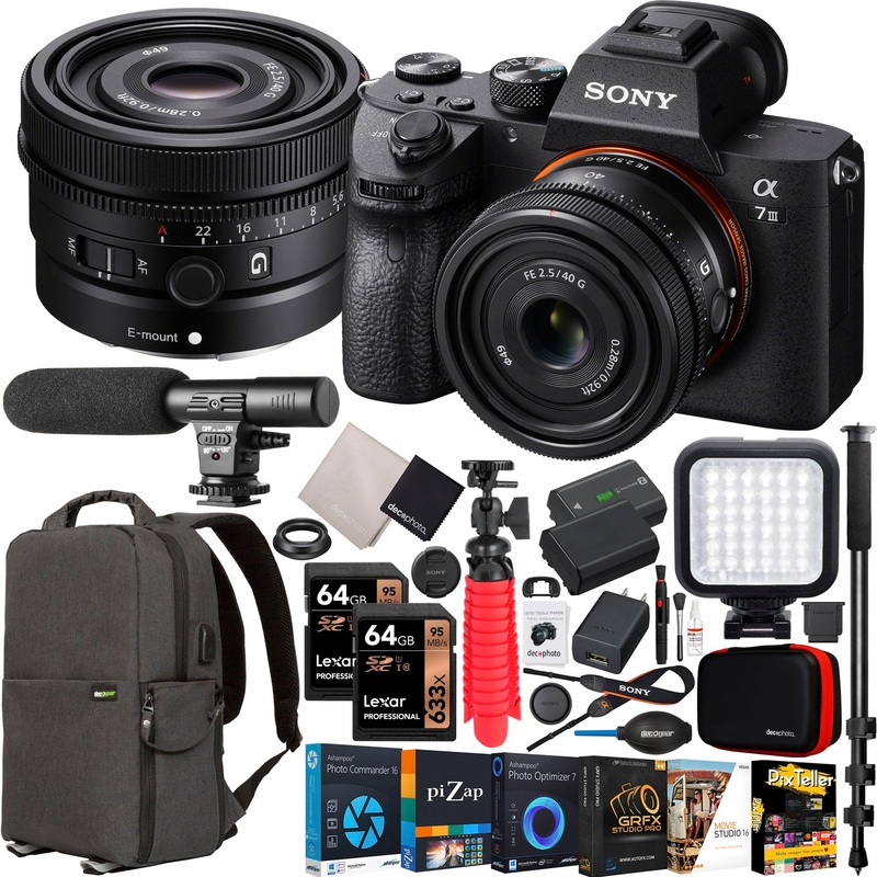 Sony a7 III Mirrorless Full Frame Camera Body + 40mm F2.5 G Lens SEL40F25G Kit Bundle