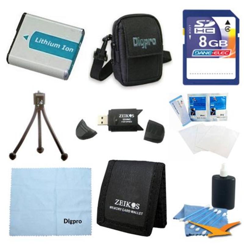 Special Fully Loaded Value 8GB Card & BP-EL12 Battery Kit for Nikon S6300, AW100 & S9500