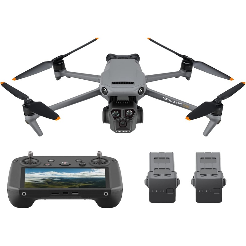 DJI Mavic 3 Pro Cine with DJI RC Pro (High-Bright screen), Flagship Triple-Camera Drone, Tri-Camera Apple ProRes Support with 1TB of storage, 3 Intelligent Flight Batteries, FAA Remote ID Compliant