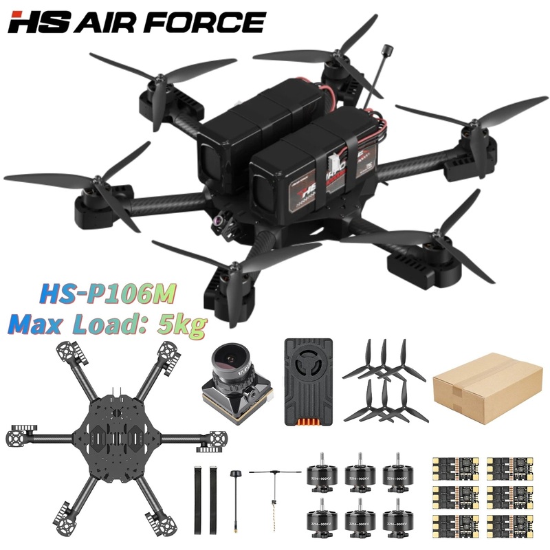 HS Airforce P106M Heavy Lift FPV Drone - 5kg Payload 10km Range P106M