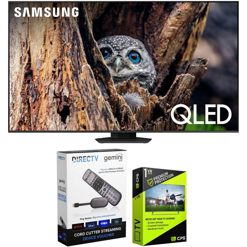 Samsung Q80D 55" QLED 4K Smart TV (2024) Bundle with Redeemable DIRECTV Gemini Air