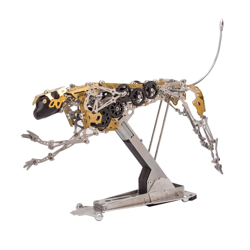 3D Metal Mechanical Burning Leopard Assembly Model Kit