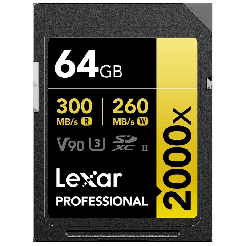 Lexar Professional 64GB 2000x UHS-II SDXC Memory Card Up to 300MB/s without Reader none