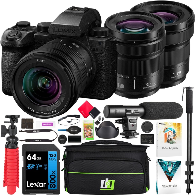 Panasonic LUMIX S5IIX Full Frame Mirrorless Camera with 2 Lens Kit 20-60mm +14-28mm Bundle