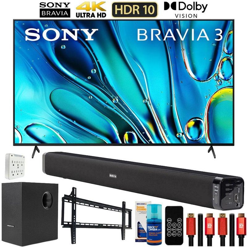 Sony BRAVIA 3 K50S30 50" 4K HDR LED TV (2024) with Deco Gear Home Theater Bundle