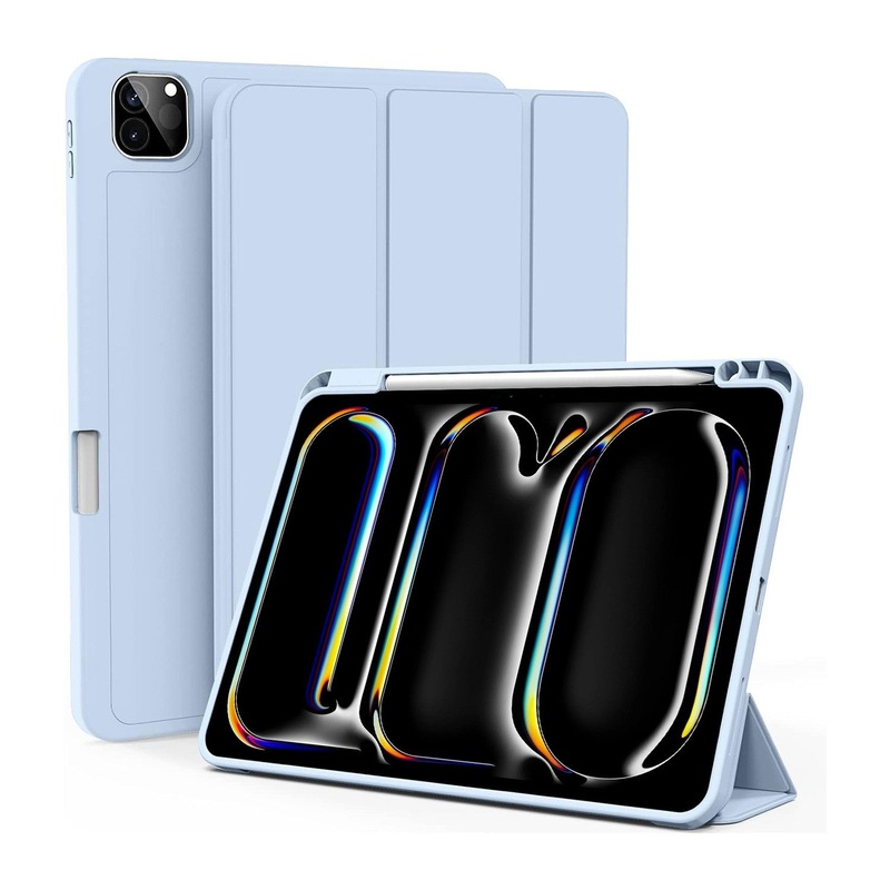 Soft TPU Back Shell Slim Cover Case with Auto Sleep / Wake for iPad Pro 11 (2024) Blue
